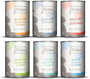 Produktbild von MjAMjAM Mixpaket III Getreidefreies Nassfutter für Hunde mit hohem Fleischanteil 24x400g