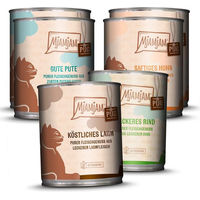 Produktbild von MjAMjAM Mixpaket Purer Fleischgenuss Getreidefrei und Sensitive Hundefutter 24x800g