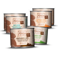 Produktbild von MjAMjAM Mixpaket Purer Fleischgenuss Katzenfutter für alle Altersstufen 24x200g