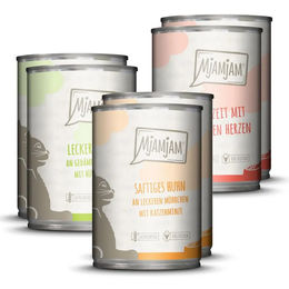 MjAMjAM Nassfutter für Katzen Adult Mixpaket I Huhn Rind Herzen getreidefrei 6 x 400 g - 6 x 400 g – Bild 1 von 5
