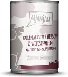 Produktbild von MjAMjAM Nassfutter Hund Adult Hirsch und Wildschwein mit Preiselbeeren 6x400 g - 6 x 400 g