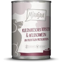 Produktbild von MjAMjAM Nassfutter Hund Adult Hirsch und Wildschwein mit Preiselbeeren 6x400 g - 6 x 400 g