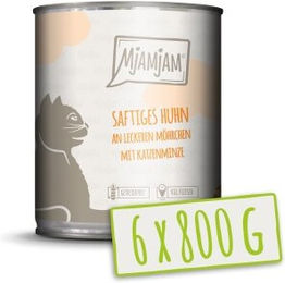 Produktbild von MjAMjAM Nassfutter Katze Adult Huhn an Möhrchen getreidefrei monoprotein 6x800 g - 6 x 800 g