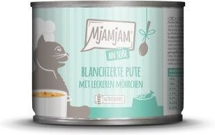 Produktbild von MjAMjAM Nassfutter Katze Adult Pute mit Möhre Stückchen in Sauce getreidefrei 6x185 g - 6 x 185 g