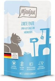 Produktbild von MjAMjAM Nassfutter Katze Adult Quetschie Ente und Geflügel Getreidefrei 12x125 g - 12 x 125 g
