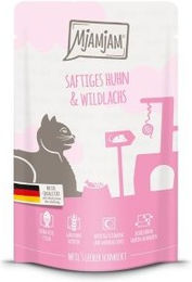 Produktbild von MjAMjAM Nassfutter Katze Adult Quetschie Huhn und Wildlachs Getreidefrei 12x125 g - 12 x 125 g