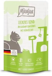 Produktbild von MjAMjAM Nassfutter Katze Adult Quetschie Rind Creme Getreidefrei 12x125 g - 12 x 125 g