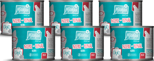 Produktbild von MjAMjAM Nassfutter Renal Huhn Diätfutter für Katzen 6 x 200 g