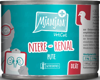 Produktbild von MjAMjAM Niere Renal Pute Nassfutter Diätfutter für Katzen 6 x 200 g