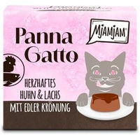 Produktbild von MjAMjAM Panna Gatto Katzen Nassfutter Paté Huhn und Lachs getreidefrei ohne Zucker 24 x 80 g