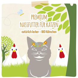 MjAMjAM Premium Bio Katzen Nassfutter Huhn getreidefrei monoprotein 6 x 400g - 6 x 400 g – Bild 1 von 2