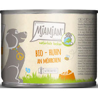 Produktbild von MjAMjAM Premium Hund Nassfutter Bio Huhn an Möhrchen Stückchen in Sauce Getreidefrei Adult 6 x 200 g - 200 g
