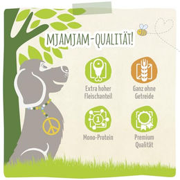 MjAMjAM Premium Hund Nassfutter Bio Rind mit Zucchini getreidefrei 6x200g - 6 x 200 g – Bild 1 von 2
