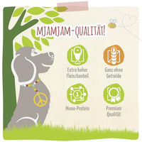 Produktbild von MjAMjAM Premium Hund Nassfutter Bio Schwein mit Kürbis Stückchen in Sauce getreidefrei Monoprotein 6er Pack 6 x 200g - 6 x 200 g