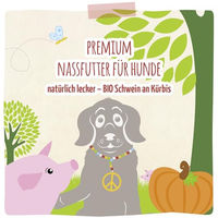 Produktbild von MjAMjAM Premium Hund Nassfutter Bio Schwein mit Kürbis Stückchen in Sauce getreidefrei Monoprotein 6er Pack 6 x 800g - 6 x 800 g
