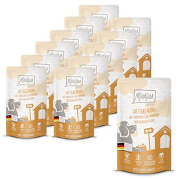 MjAMjAM Premium Hund Nassfutter Huhn mit Ente Möhren und Hirse Glutenfrei Hoher Fleischanteil 12 x 125g - 12 x 125 g – Bild 1 von 3