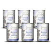 Produktbild von MjAMjAM Premium Hund Nassfutter Huhn und Forelle mit Zucchini Stückchen in Sauce getreidefrei 6 x 400g - 6 x 400 g