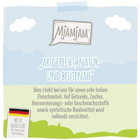 Produktbild von MjAMjAM Premium Hund Nassfutter Junior Huhn mit Ei Stückchen in Sauce 6 x 400 g - 6 x 400 g