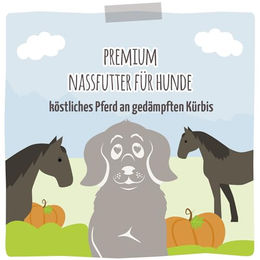 MjAMjAM Premium Hund Nassfutter Pferd mit Kürbis Stückchen in Sauce getreidefrei 6 x 400g - 6 x 400 g – Bild 1 von 2