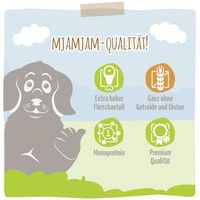 Produktbild von MjAMjAM Premium Hund Nassfutter Pferd mit Stückchen in Soße Adult 6 x 200g mit hohem Fleischanteil - 6 x 200 g