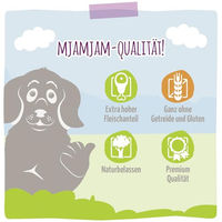 Produktbild von MjAMjAM Premium Hund Nassfutter Pute und Kaninchen Stückchen in Sauce getreidefrei 6 x 200g - 6 x 200 g
