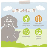 Produktbild von MjAMjAM Premium Hund Nassfutter Strauß mit Apfel getreidefrei und monoprotein 6 x 400g - 6 x 400 g