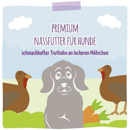 MjAMjAM Premium Hund Nassfutter Truthahn mit Möhrchen Getreidefrei und Glutenfrei 12er Pack 12 x 125g - 12 x 125 g – Bild 1 von 2