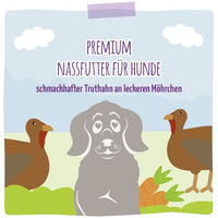 Produktbild von MjAMjAM Premium Hund Nassfutter Truthahn mit Möhrchen Stückchen in Sauce getreidefrei 6 x 800 g - 6 x 800 g