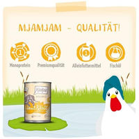 Produktbild von MjAMjAM Premium Hund Nassfutter Wellness Haut & Fell Huhn Adult Getreidefrei Monoprotein mit hohem Fleischanteil 400g - 400 g