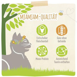 MjAMjAM Premium Katzen Nassfutter Bio Huhn Monoprotein Getreidefrei 6 x 200g - 6 x 200 g – Bild 1 von 2