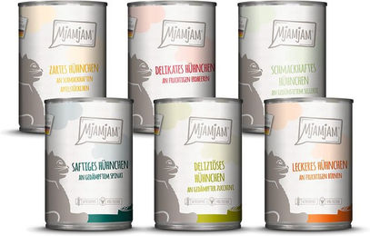 MjAMjAM Premium Katzen Nassfutter Chicks & Friends Huhn Getreidefrei mit hohem Fleischanteil 6x400g - 6 x 400 g – Bild 1 von 4