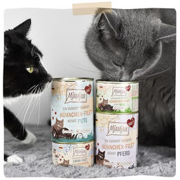 Produktbild von MjAMjAM Premium Katzen Nassfutter Duett Lachs-Filet und Huhn Filets getreidefrei 6x190g - 6 x 190 g