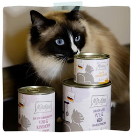 Produktbild von MjAMjAM Premium Katzen Nassfutter Duo Ente und Süßwasserfisch mit Möhrchen, getreidefrei, 6 x 400g - 6 x 400 g