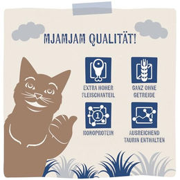 MjAMjAM Premium Katzen Nassfutter Ente Stückchen in Sauce getreidefrei 6 x 400 g - 6 x 400 g – Bild 1 von 2
