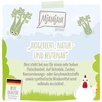 Produktbild von MjAMjAM Premium Katzen Nassfutter Huhn mit gedünstetem Sellerie Stückchen in Sauce getreidefrei hoher Fleischanteil 6 x 400g - 6 x 400 g