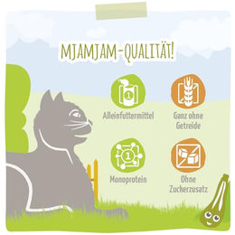 Produktbild von MjAMjAM Premium Katzen Nassfutter Huhn mit Zucchini Stückchen in Sauce getreidefrei hoher Fleischanteil 6 x 400g - 6 x 400 g