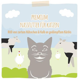 MjAMjAM Premium Katzen Nassfutter Huhn und Kalb mit Kürbis Stückchen in Sauce getreidefrei 6 x 200g - 6 x 200 g – Bild 1 von 2