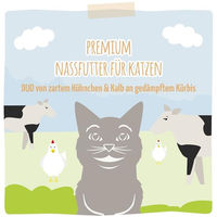 Produktbild von MjAMjAM Premium Katzen Nassfutter Huhn und Kalb mit Kürbis Stückchen in Sauce getreidefrei 6 x 200g - 6 x 200 g