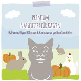 MjAMjAM Premium Katzen Nassfutter Huhn und Kaninchen mit Kürbis Stückchen in Sauce getreidefrei 6 x 400 g - 6 x 400 g – Bild 1 von 2