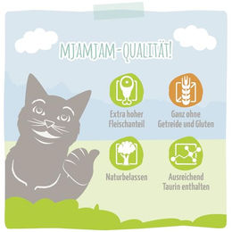 MjAMjAM Premium Katzen Nassfutter Pute mit gedämpftem Kürbis Getreidefrei Monoprotein Hoher Fleischanteil 6 x 300 g - 6 x 300 g – Bild 1 von 2