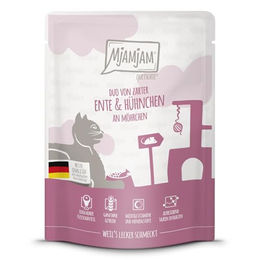 MjAMjAM Premium Katzen Nassfutter Quetschie Ente und Huhn getreidefrei mit hohem Fleischanteil 6 x 300 g - 6 x 300 g – Bild 1 von 9
