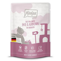 Produktbild von MjAMjAM Premium Katzen Nassfutter Quetschie Ente und Huhn getreidefrei mit hohem Fleischanteil 6 x 300 g - 6 x 300 g