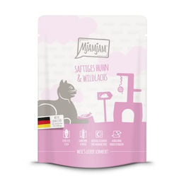 Produktbild von MjAMjAM Premium Katzen Nassfutter Quetschie Huhn und Lachs Getreidefrei Monoprotein 6 x 300 g - 6 x 300 g