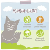 Produktbild von MjAMjAM Premium Katzen Nassfutter Quetschie Wild und Kaninchen mit Heidelbeeren Getreidefrei Monoprotein Hoher Fleischanteil 12 x 125 g - 12 x 125 g