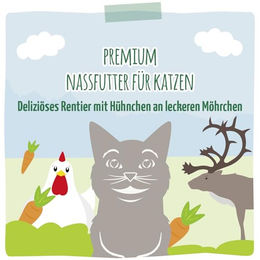 MjAMjAM Premium Katzen Nassfutter Rentier mit Huhn und Möhren getreidefrei mit hohem Fleischanteil 6 x 200 g - 6 x 200 g – Bild 1 von 2