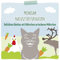 Produktbild von MjAMjAM Premium Katzen Nassfutter Rentier mit Huhn und Möhren getreidefrei mit hohem Fleischanteil 6 x 200 g - 6 x 200 g