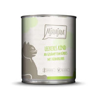Produktbild von MjAMjAM Premium Katzen Nassfutter Rind mit Kürbis Stückchen in Sauce getreidefrei monoprotein 6 x 800 g - 6 x 800 g