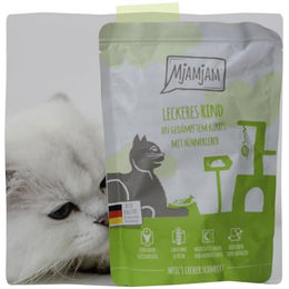 Produktbild von MjAMjAM Premium Katzen Nassfutter Rind Mousse Getreidefrei Monoprotein 6 x 300 g - 6 x 300 g