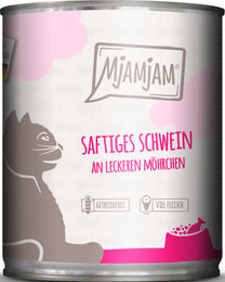 MjAMjAM Premium Katzen Nassfutter Schwein mit Möhren Getreidefrei Adult 6 x 800 g - 800 g – Bild 1 von 6