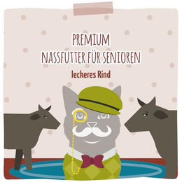 MjAMjAM Premium Katzen Nassfutter Senior Rind Getreidefrei Hoher Fleischanteil 6x300g - 6 x 300 g – Bild 1 von 2